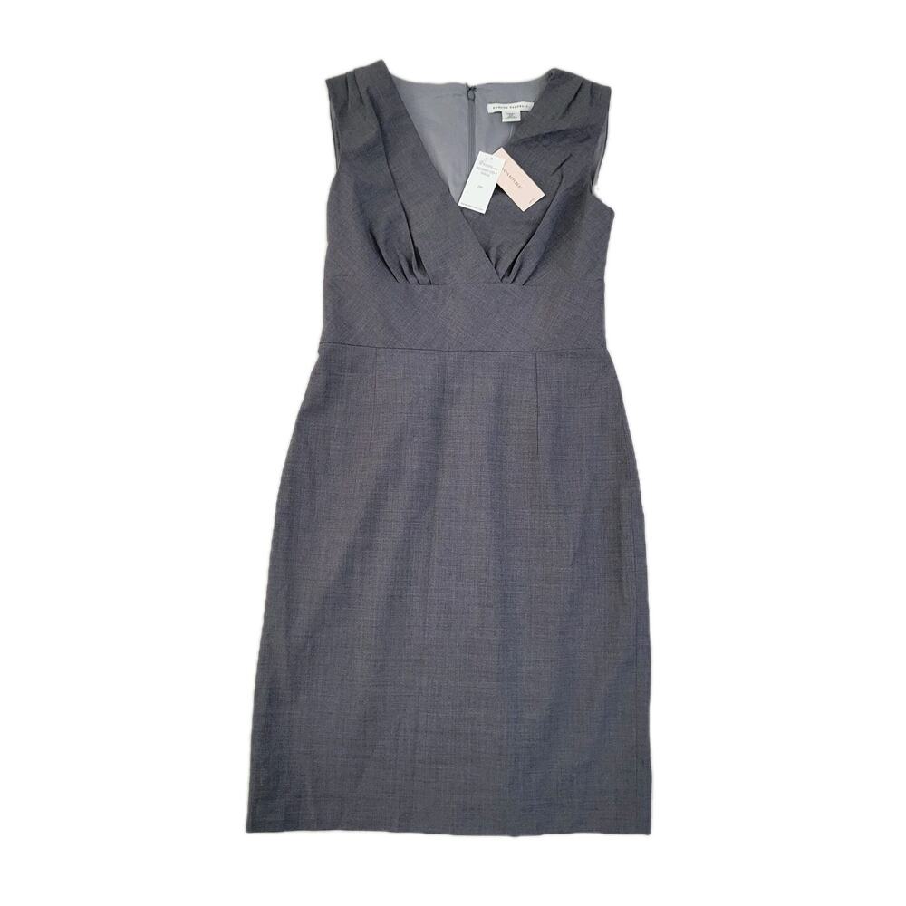 Banana Republic Wool Blend Sleeveless V-Neck Sheath Dress Gray Size 2 P